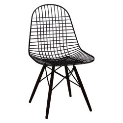 Vitra Eames DKW Wire Chair Black / Dark Wood